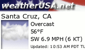 Click for Forecast for Santa Cruz, California from weatherUSA.net